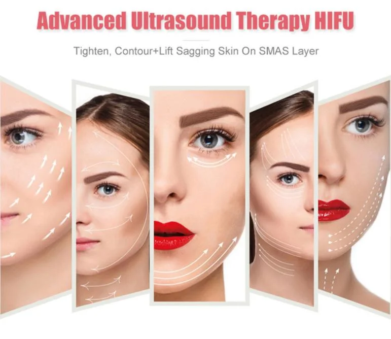 7D Hifu Face Lift Eyebag and Wrinkle Remover 7 Treatment Heads 30000 Shots Body Shape Sculpt Cellulite Reduction Slimming Beauty Hifu