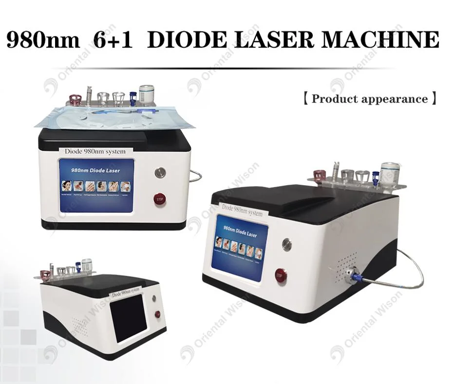 6 in 1 940nm Medical Laser 980nm Diode Laser Vascular Vein Removal Physical Pain Relief Therapy&amp; Nail Fungus Removal with Cooling Hammer Clinic Lasers