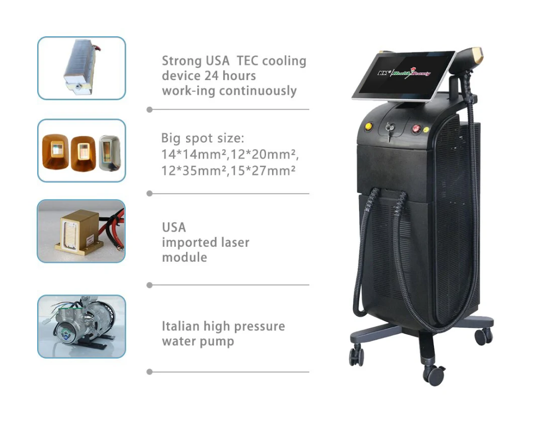 Medical Diode Ice Titanium Alexandrite Laser 808nm 755 810 1064 IPL Crystal Permament Facial Hair Removal ND YAG Laser Tattoo Removal Beauty Machine Equipment