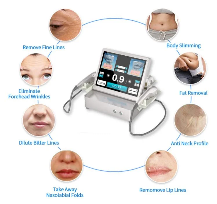 7D Hifu Face Lift Eyebag and Wrinkle Remover 7 Treatment Heads 30000 Shots Body Shape Sculpt Cellulite Reduction Slimming Beauty Hifu