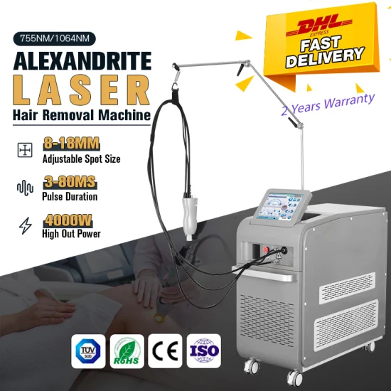 Vertical 4000W 755nm Alexandrite Laser Hair Removal 1064nm ND YAG Alex Laser Long Pulse Depilation Hair Remove Dcd Cooling System Machine Laser PRO
