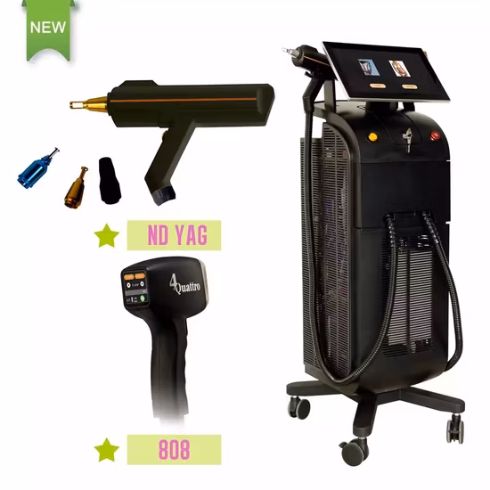 4 In1km 3 Wavelength 1200W 1600W Ice Platinum Titanium Diode Laser Hair Removal Machine Price/ Q Switched ND YAG Laser Tattoo Removal IPL RF Skin Beauty Machine