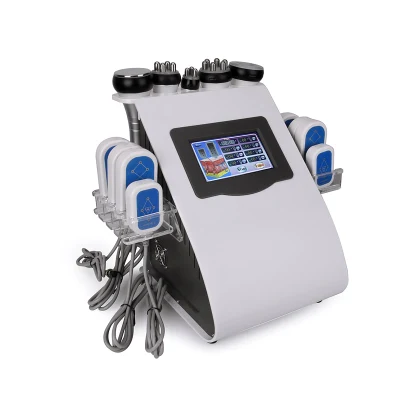 Portable 6 in 1 RF Vacuum Cavitation Slimming Machine with Lipolaser Pads