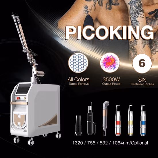 755nm 1064 Nm 532nm 1320nm Q-Switche Picosecond Pico ND YAG Laser Tattoo Removal Pigmentation Removal Laser Machine Price Laser with CE/RoHS/FDA