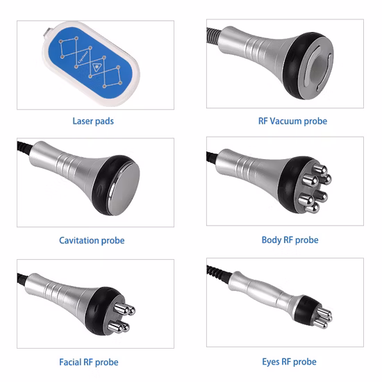 Portable 6 in 1 RF Vacuum Cavitation Slimming Machine with Lipolaser Pads